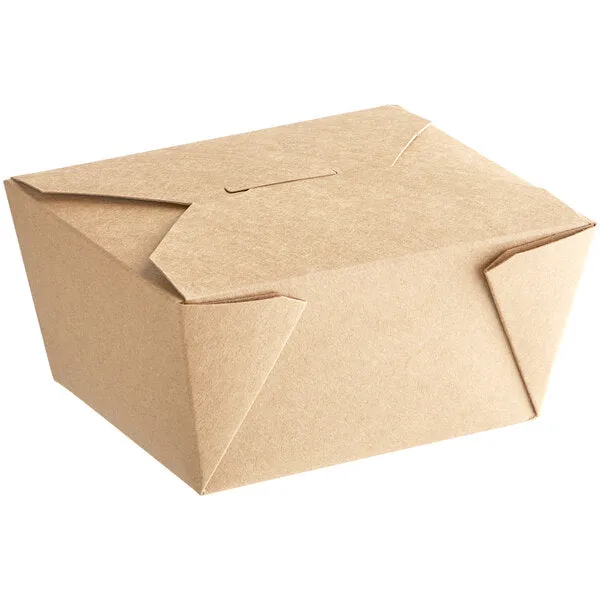 #1 Kraft Folded Takeout Box 26 fl oz Capacity