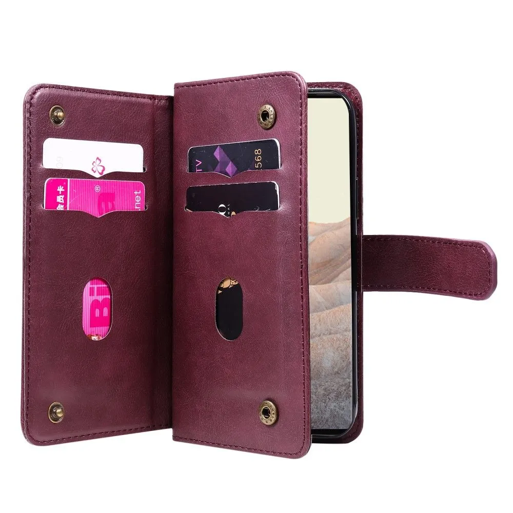 10-slot wallet case for Google Pixel 6 Pro - Wine Red