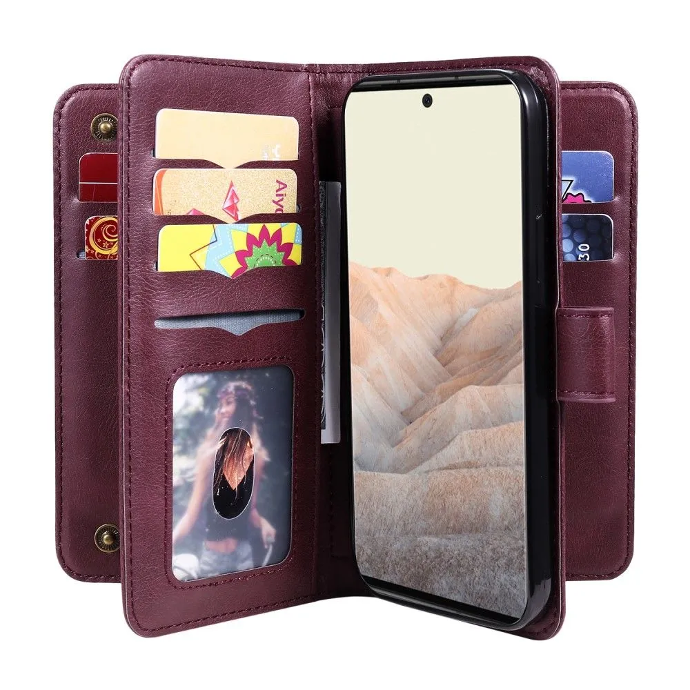 10-slot wallet case for Google Pixel 6 Pro - Wine Red