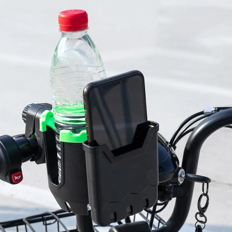 2-in-1 cup holder and phone holder for pushchair and bicycle