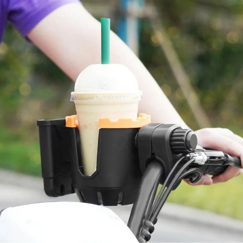 2-in-1 cup holder and phone holder for pushchair and bicycle