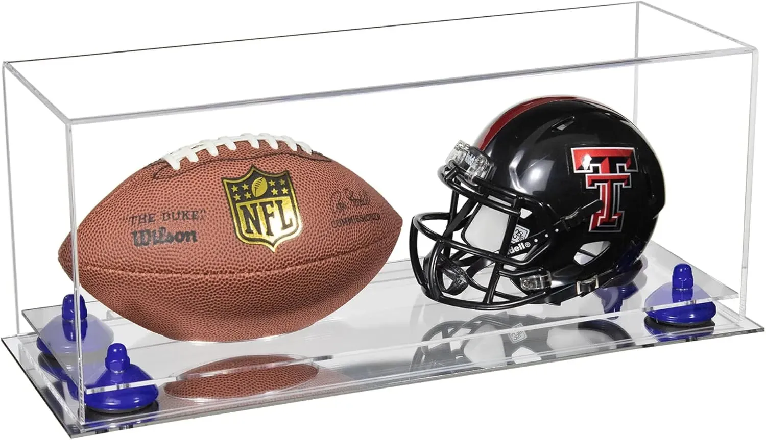 2 Mini Helmet or Mini Football with Mini Helmet Display Case - Clear (V46/A019)