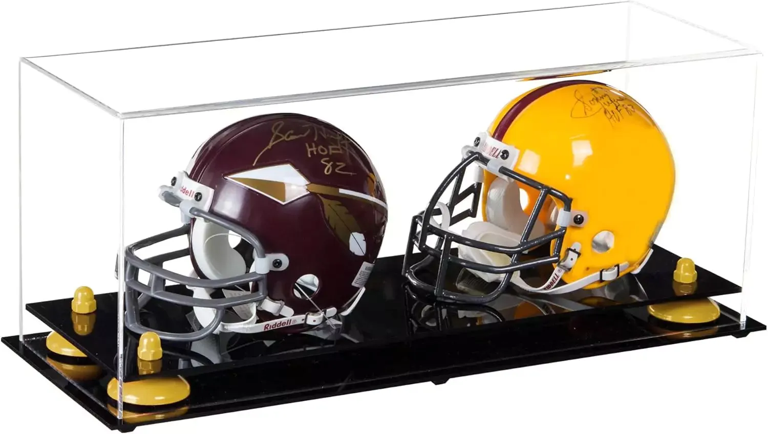 2 Mini Helmet or Mini Football with Mini Helmet Display Case - Clear (V46/A019)