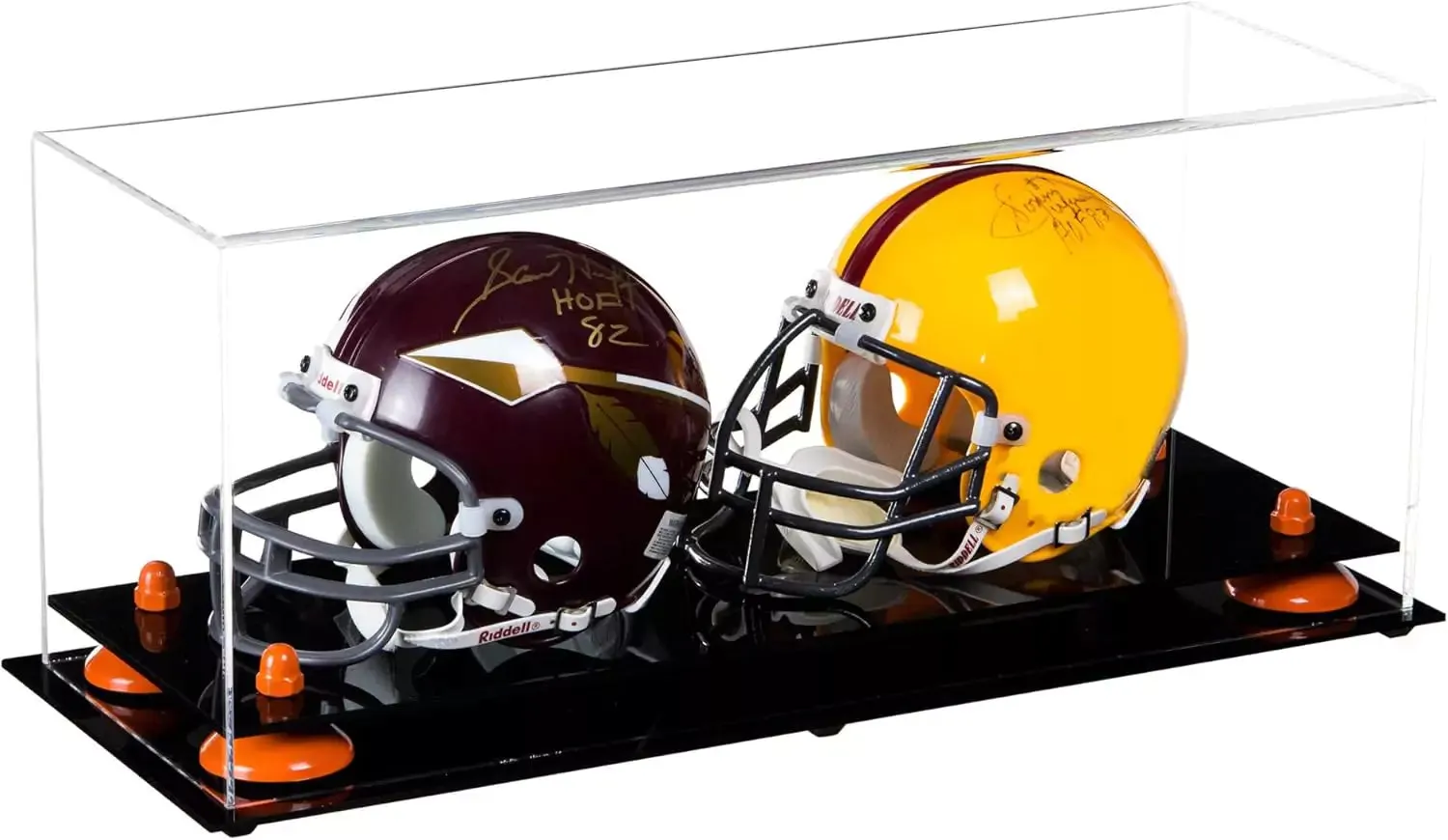 2 Mini Helmet or Mini Football with Mini Helmet Display Case - Clear (V46/A019)