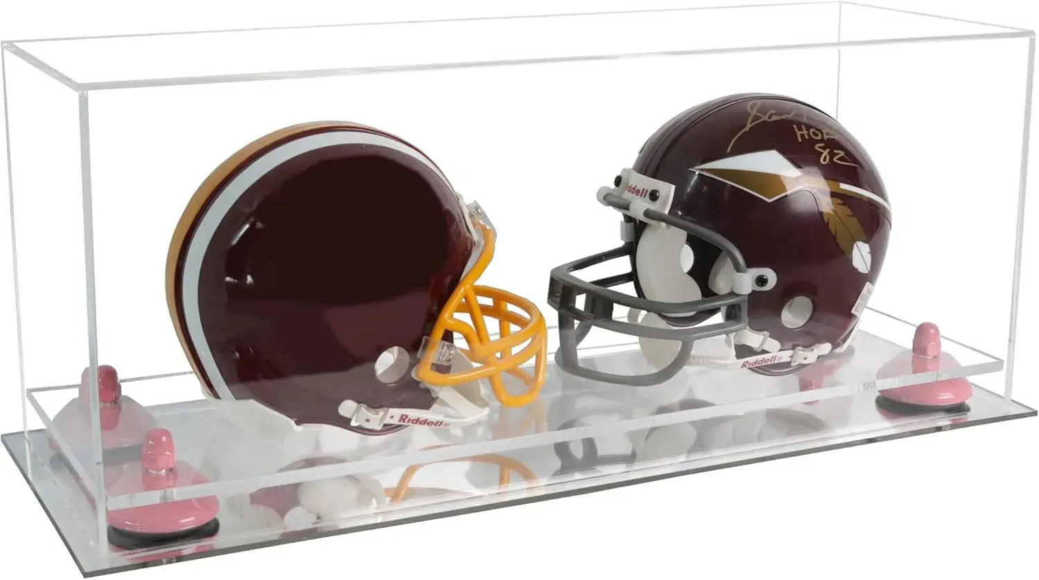 2 Mini Helmet or Mini Football with Mini Helmet Display Case - Clear (V46/A019)