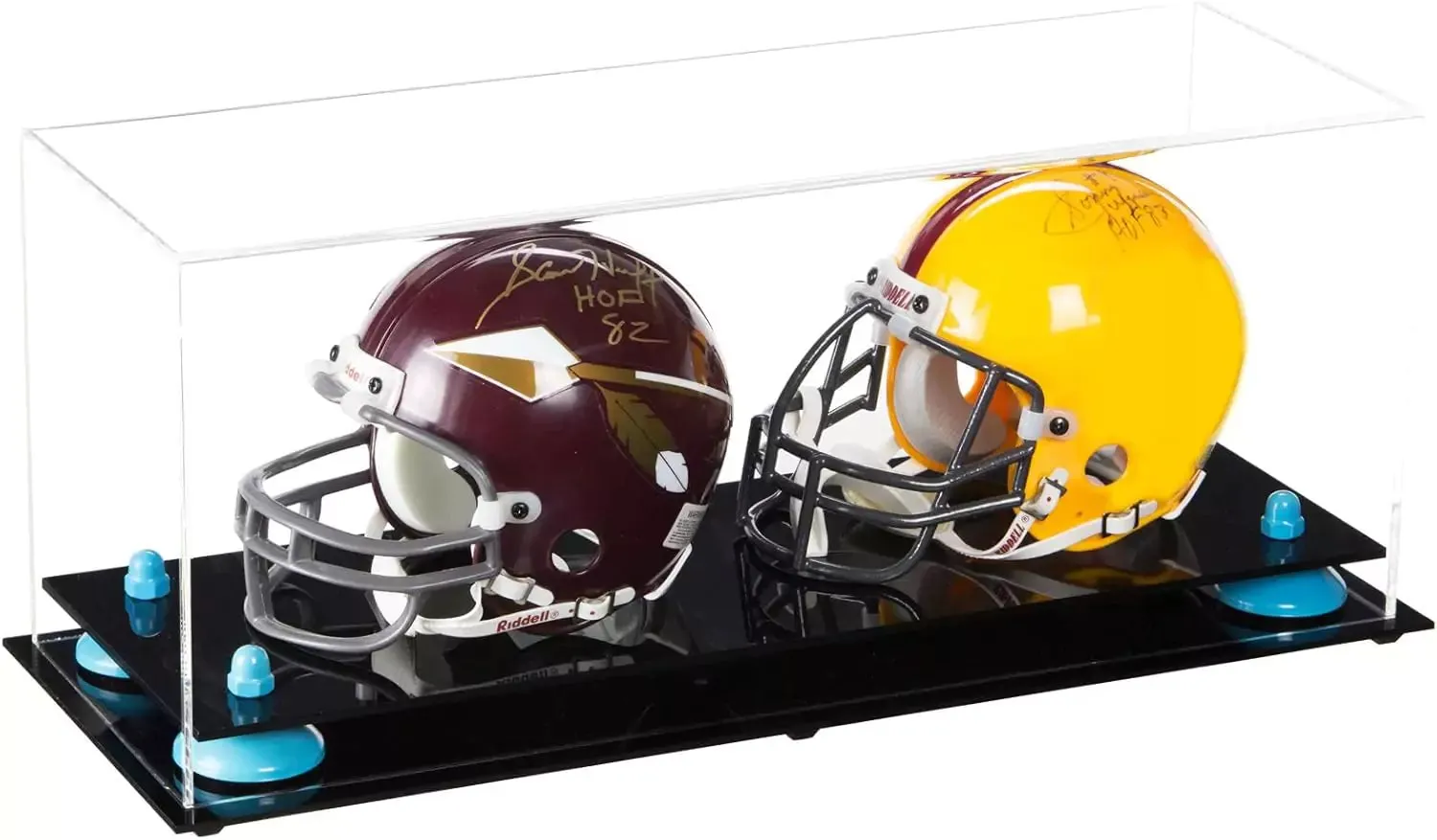 2 Mini Helmet or Mini Football with Mini Helmet Display Case - Clear (V46/A019)