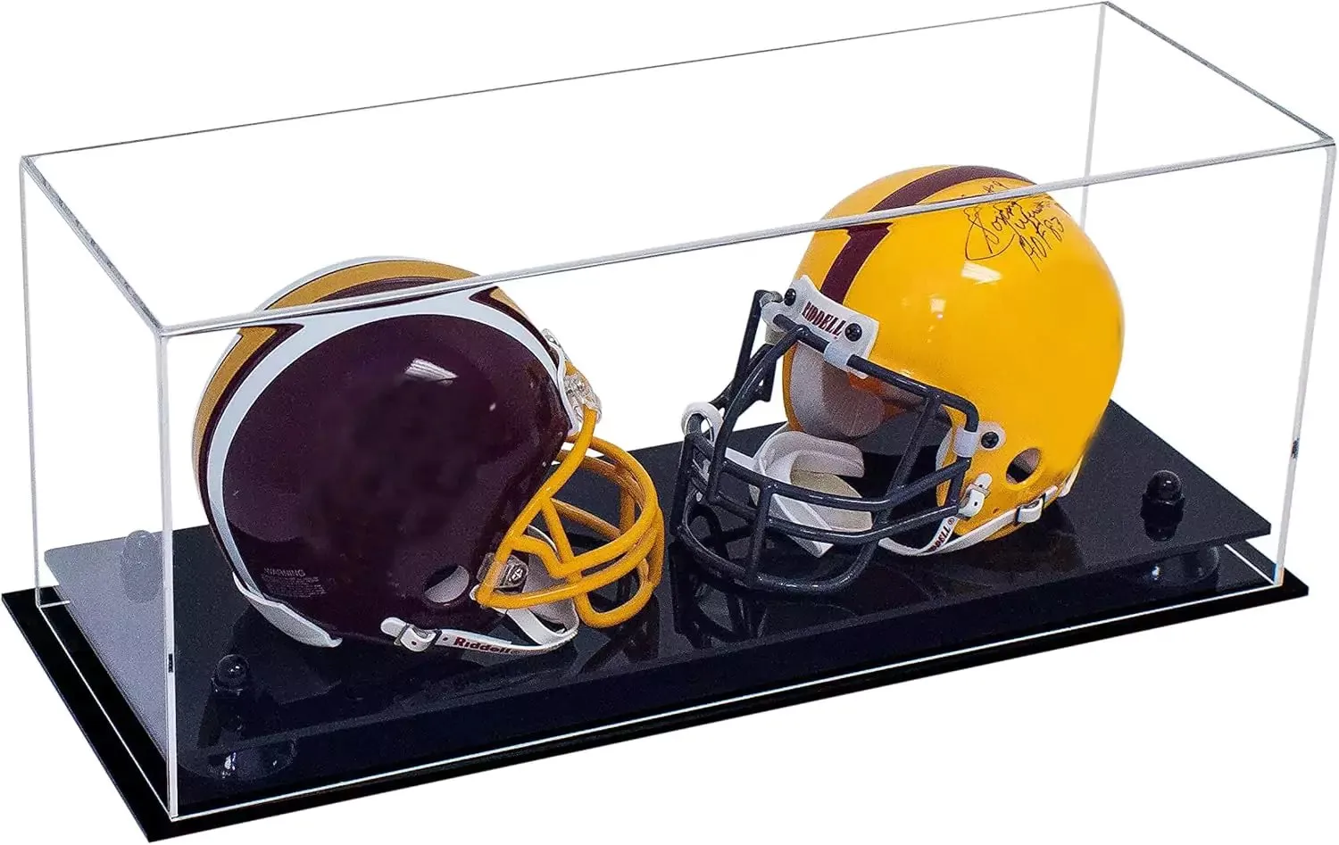 2 Mini Helmet or Mini Football with Mini Helmet Display Case - Clear (V46/A019)