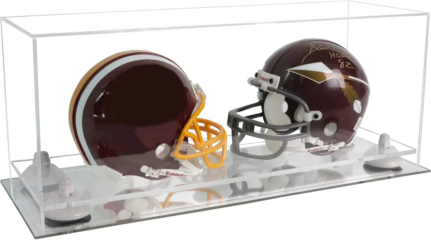 2 Mini Helmet or Mini Football with Mini Helmet Display Case - Clear (V46/A019)