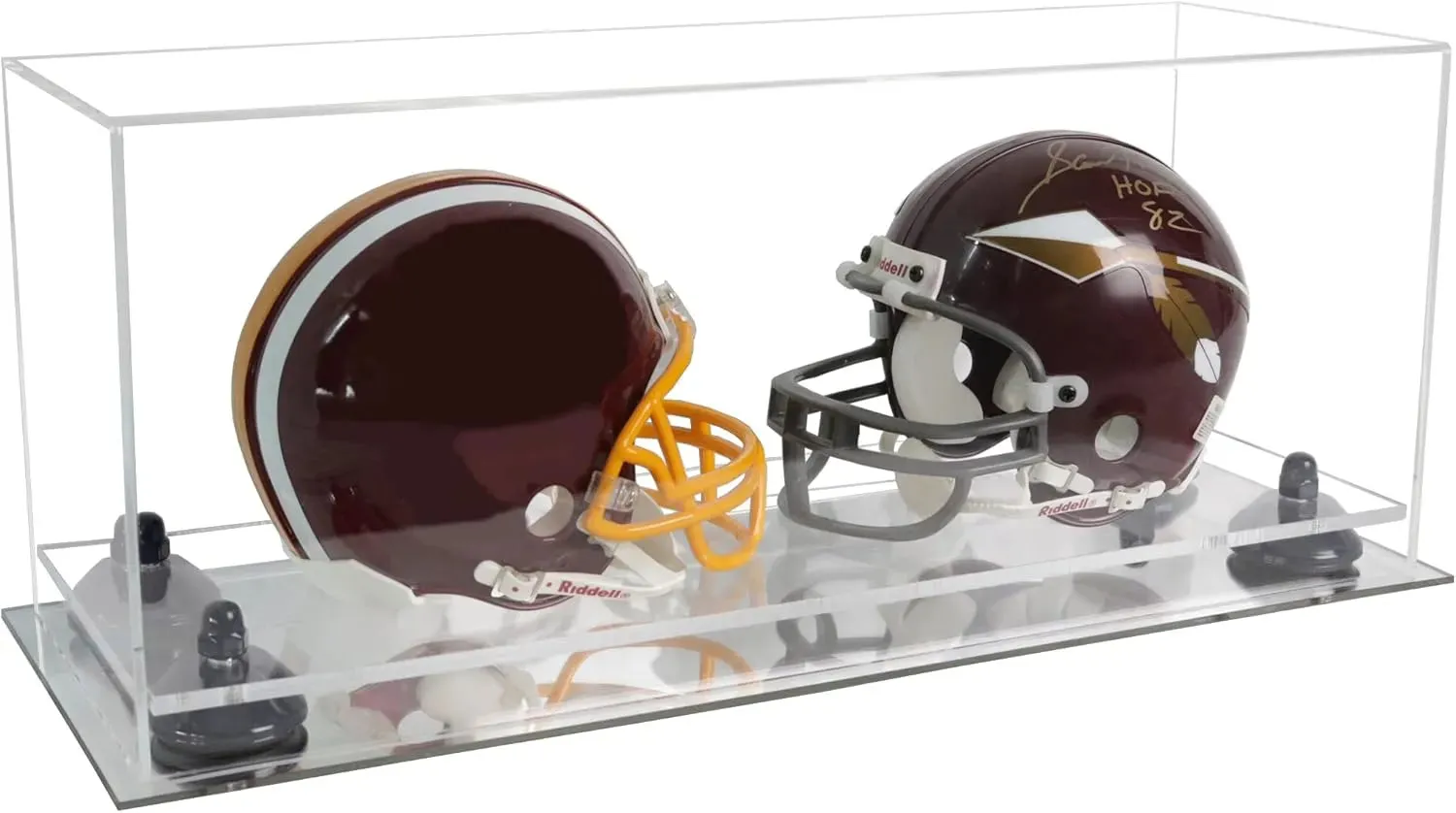 2 Mini Helmet or Mini Football with Mini Helmet Display Case - Clear (V46/A019)