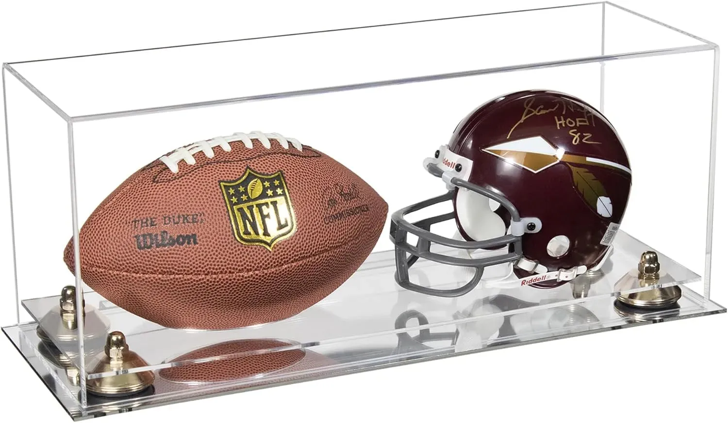 2 Mini Helmet or Mini Football with Mini Helmet Display Case - Clear (V46/A019)