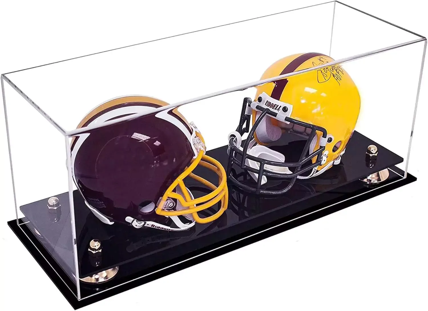 2 Mini Helmet or Mini Football with Mini Helmet Display Case - Clear (V46/A019)