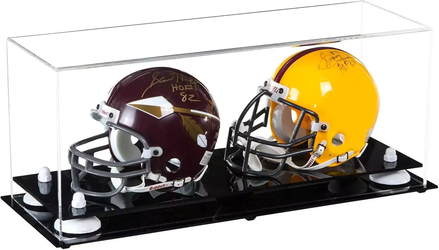 2 Mini Helmet or Mini Football with Mini Helmet Display Case - Clear (V46/A019)