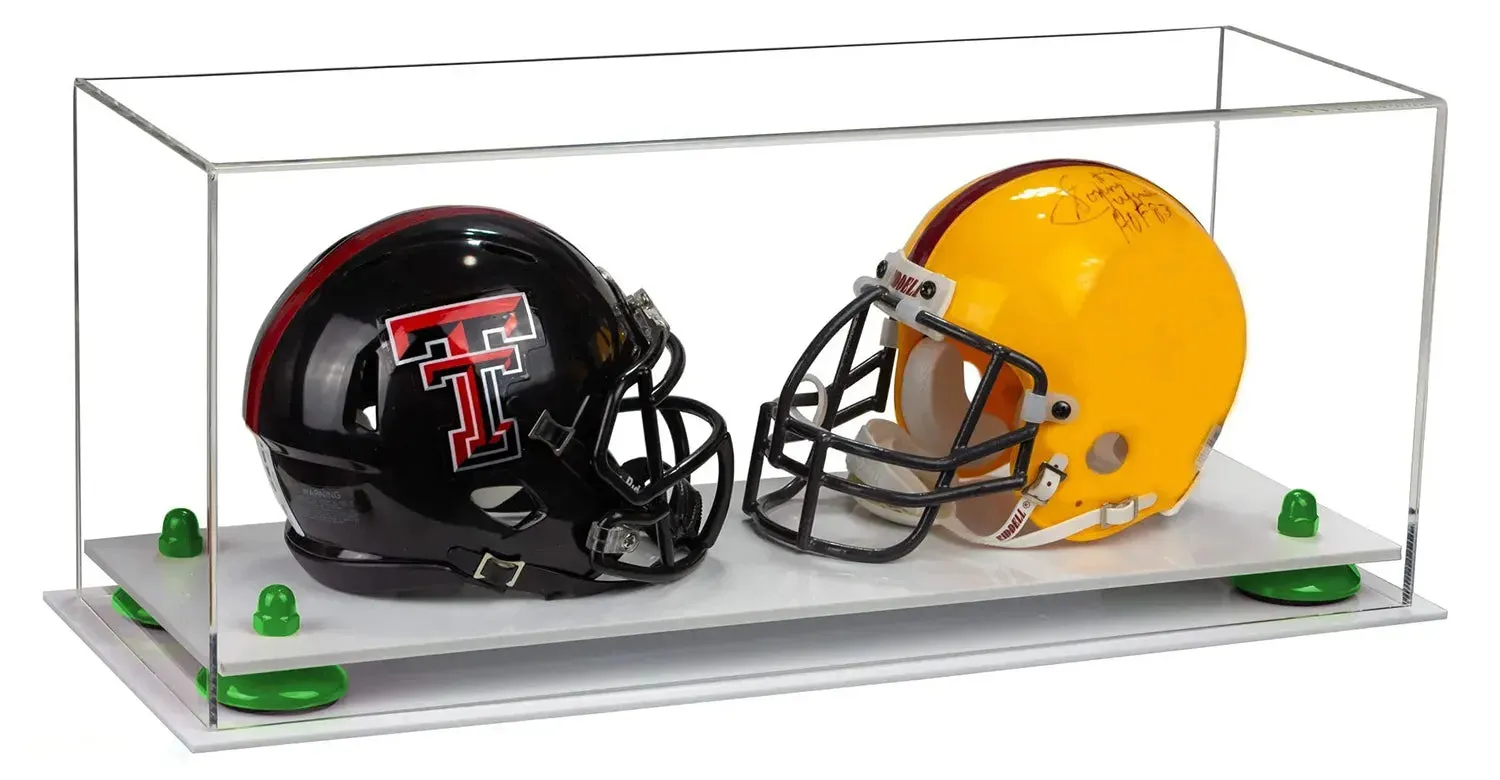 2 Mini Helmet or Mini Football with Mini Helmet Display Case - Clear (V46/A019)