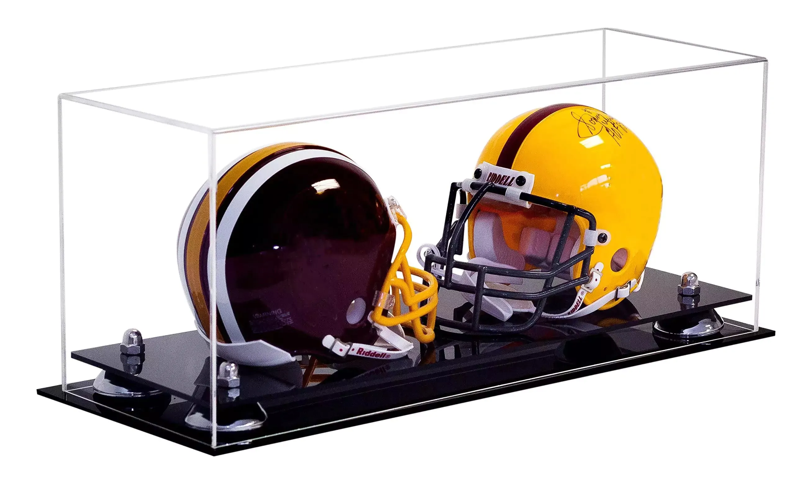 2 Mini Helmet or Mini Football with Mini Helmet Display Case - Clear (V46/A019)