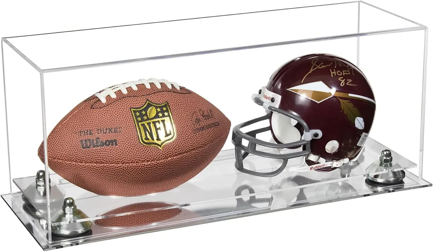 2 Mini Helmet or Mini Football with Mini Helmet Display Case - Clear (V46/A019)