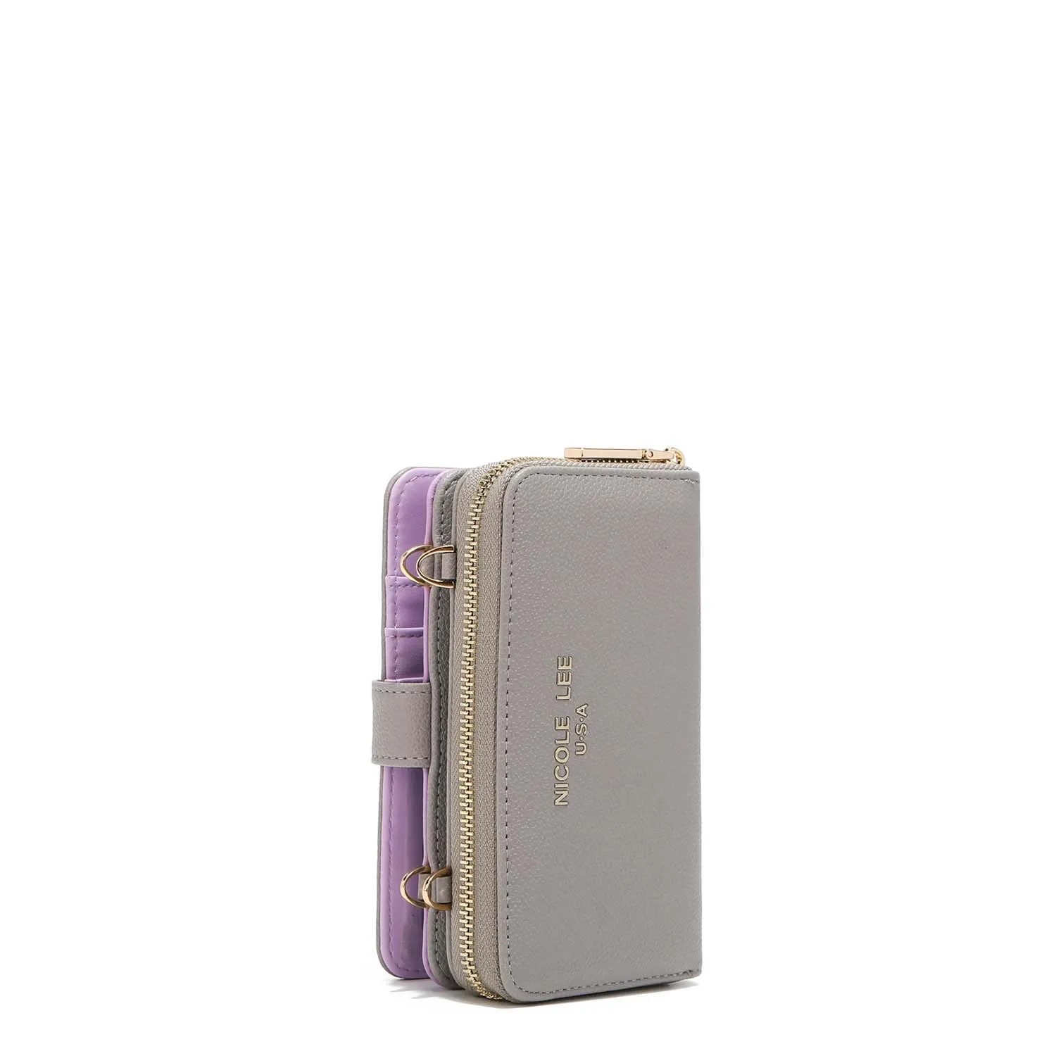 2 PIECE SOLID PHONE CASE CROSSBODY WALLET