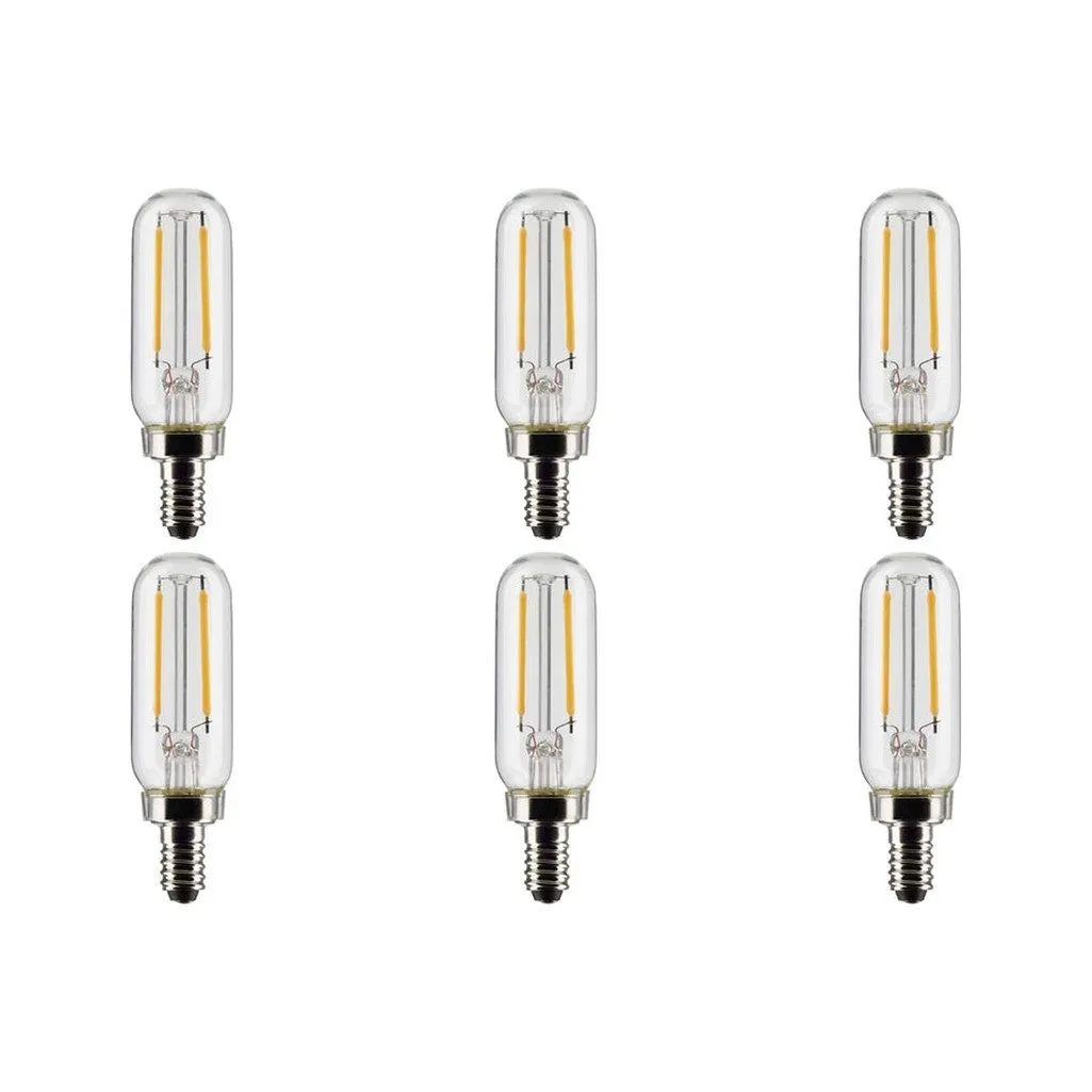 2.8W T6 LED - Clear - Candelabra base - 90 CRI - 2700K - 120V - 6-Pack