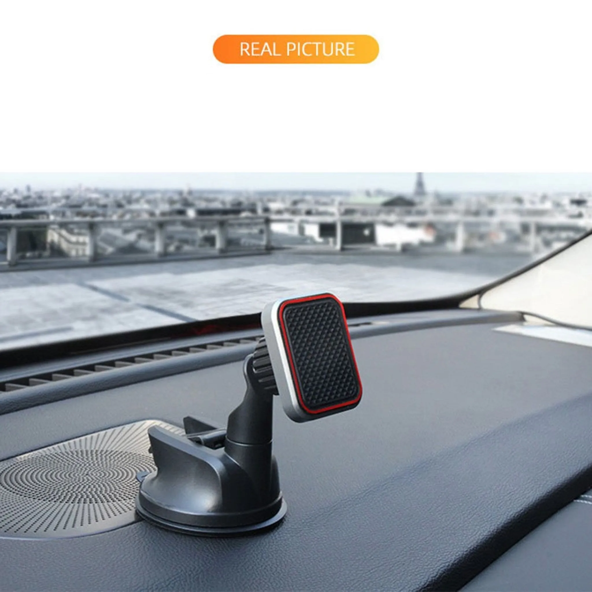 360 degree rotatable magnetic car phone bracket - Grey