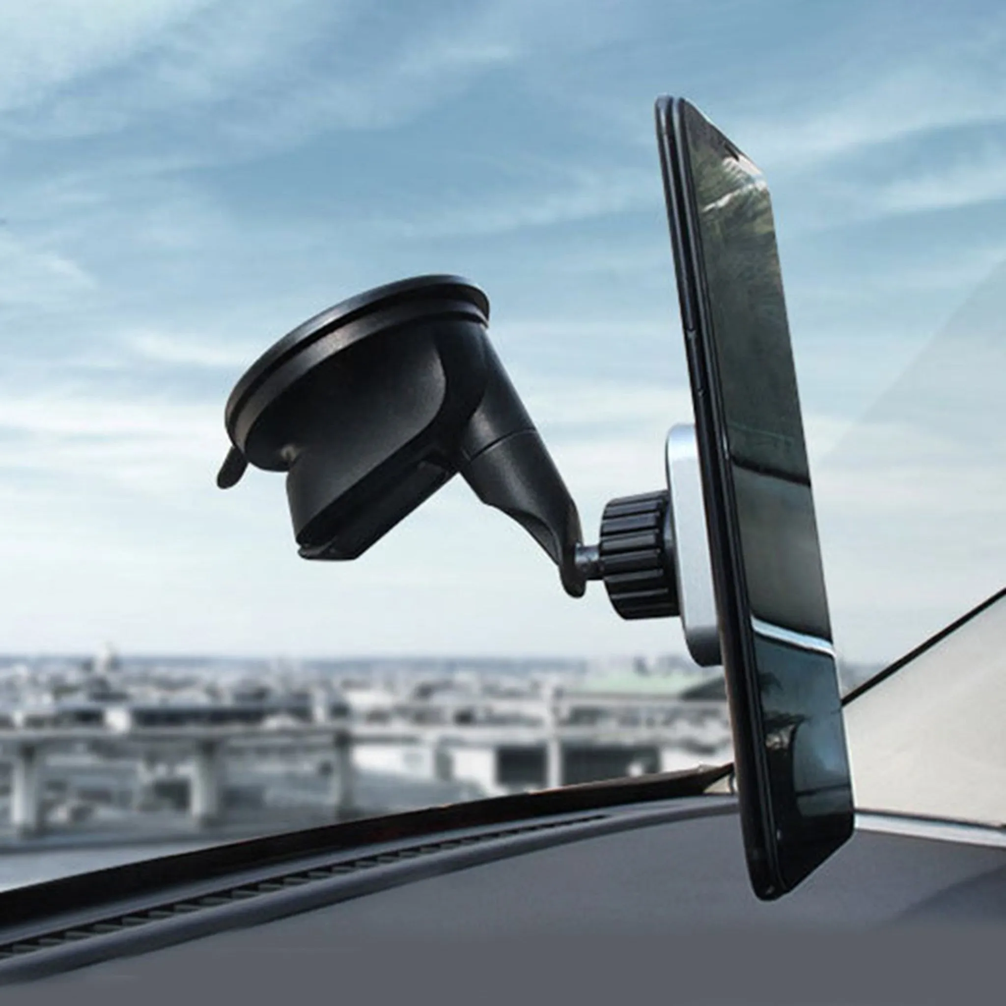 360 degree rotatable magnetic car phone bracket - Grey