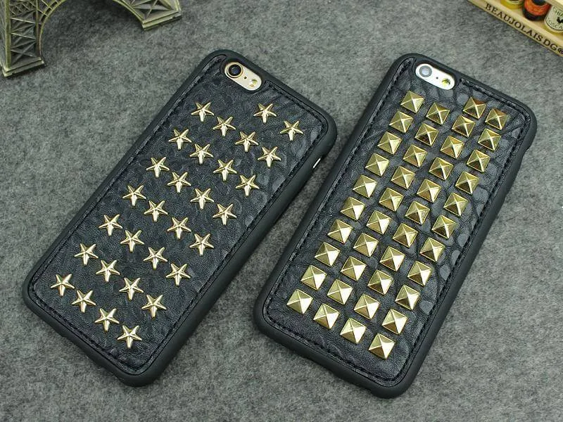 3D Cool Studs Rivet Punk Skull Design Silicone Case For iPhone Models