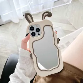 3D Rabbit Ear - Mirror Cover - Cute Phone Cases For iPhone 15, 14, 13, 11, 12 Pro Max, XS, XR, X, 7, 8 Plus