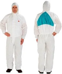 3M™ Disposable Protective Coverall 4520-L White/Green Type 5/6, 20 ea/Case