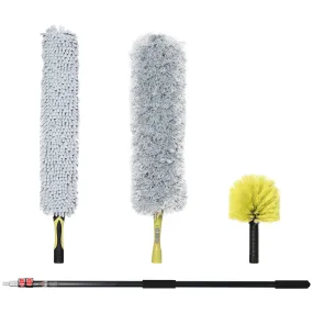 4-Pieces Extendable Feather Duster with Aluminium Telescopic Pole 54" -138"