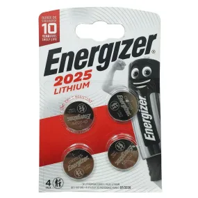 4x Energizer CR2025 Battery 3V DL2025 SB-T14 Citizen 205. 2.5mm x 20mm