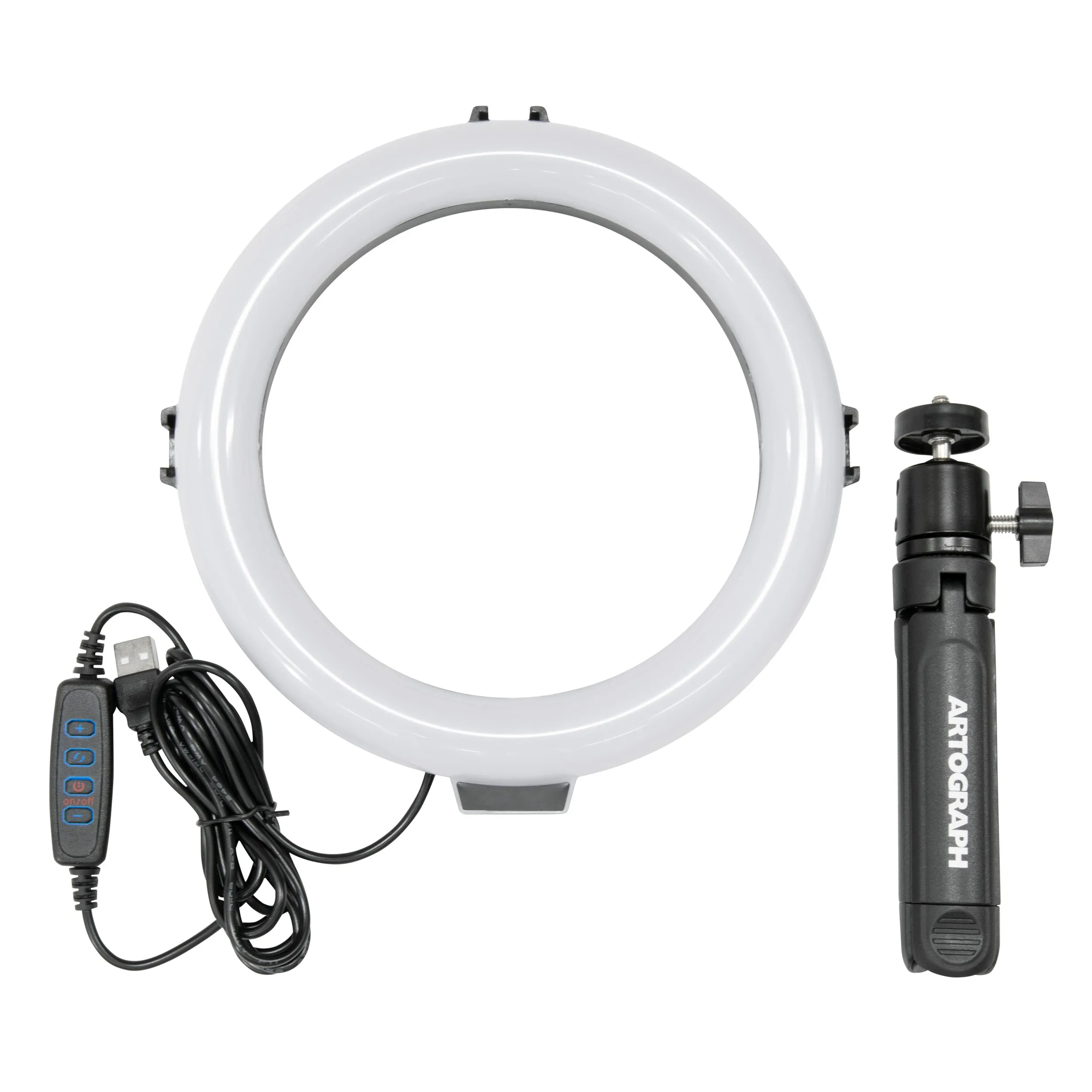 8-Inch Ring Light with Tabletop or Hand Held Tripod Stand and Phone Holder for Videos