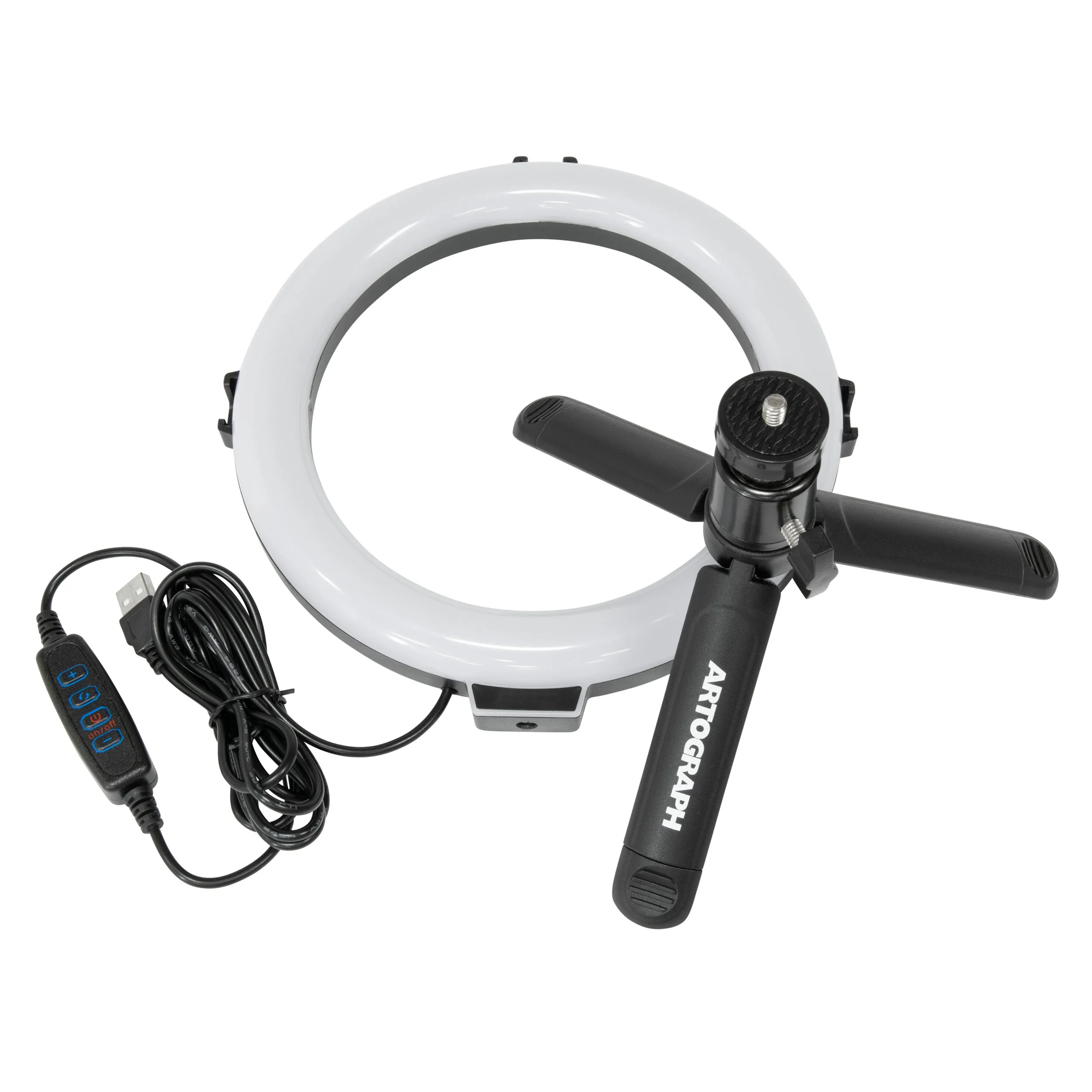 8-Inch Ring Light with Tabletop or Hand Held Tripod Stand and Phone Holder for Videos