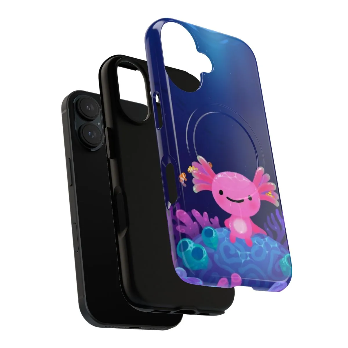 Adorable Coral Axolotl Phone Case for Magnetic Closure