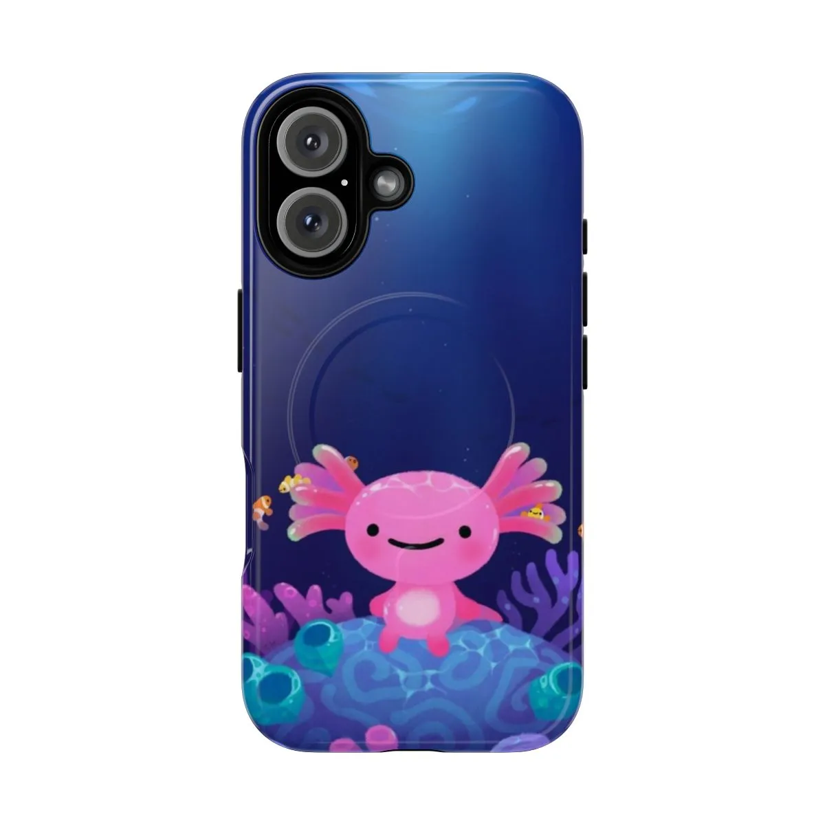 Adorable Coral Axolotl Phone Case for Magnetic Closure