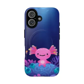 Adorable Coral Axolotl Phone Case for Magnetic Closure