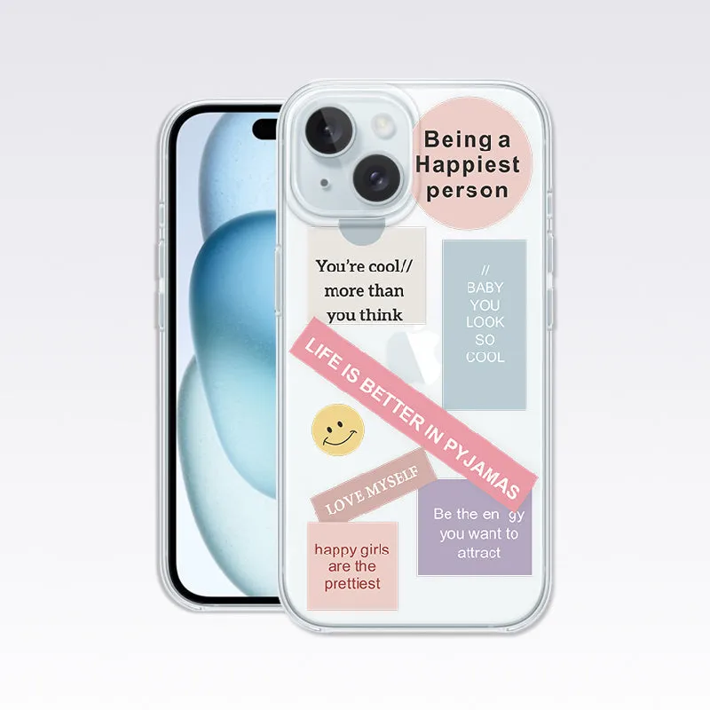 Aesthetic Being Happy Clear Silicon Cover