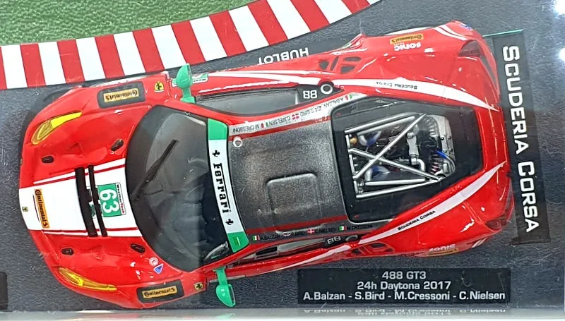 Altaya 1/43 Scale 30424K - Ferrari 488 GT3 #63 24h Daytona 2017 - Red