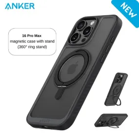 Anker Mag Go Magnetic Case with Stand 2in1 Ring, iPhone 16 Pro Max, Black