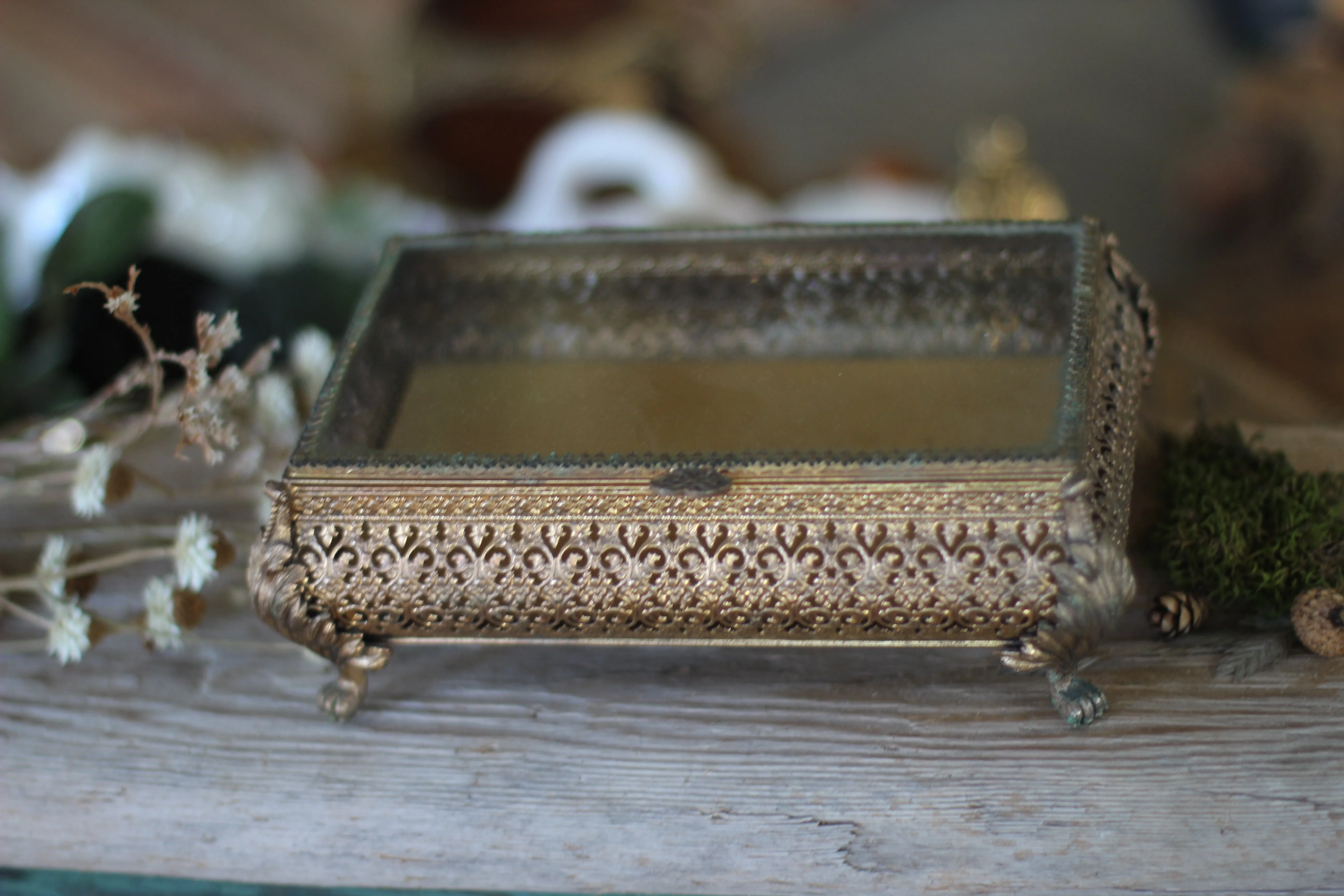 Antique Claw Feet Jewelry Box