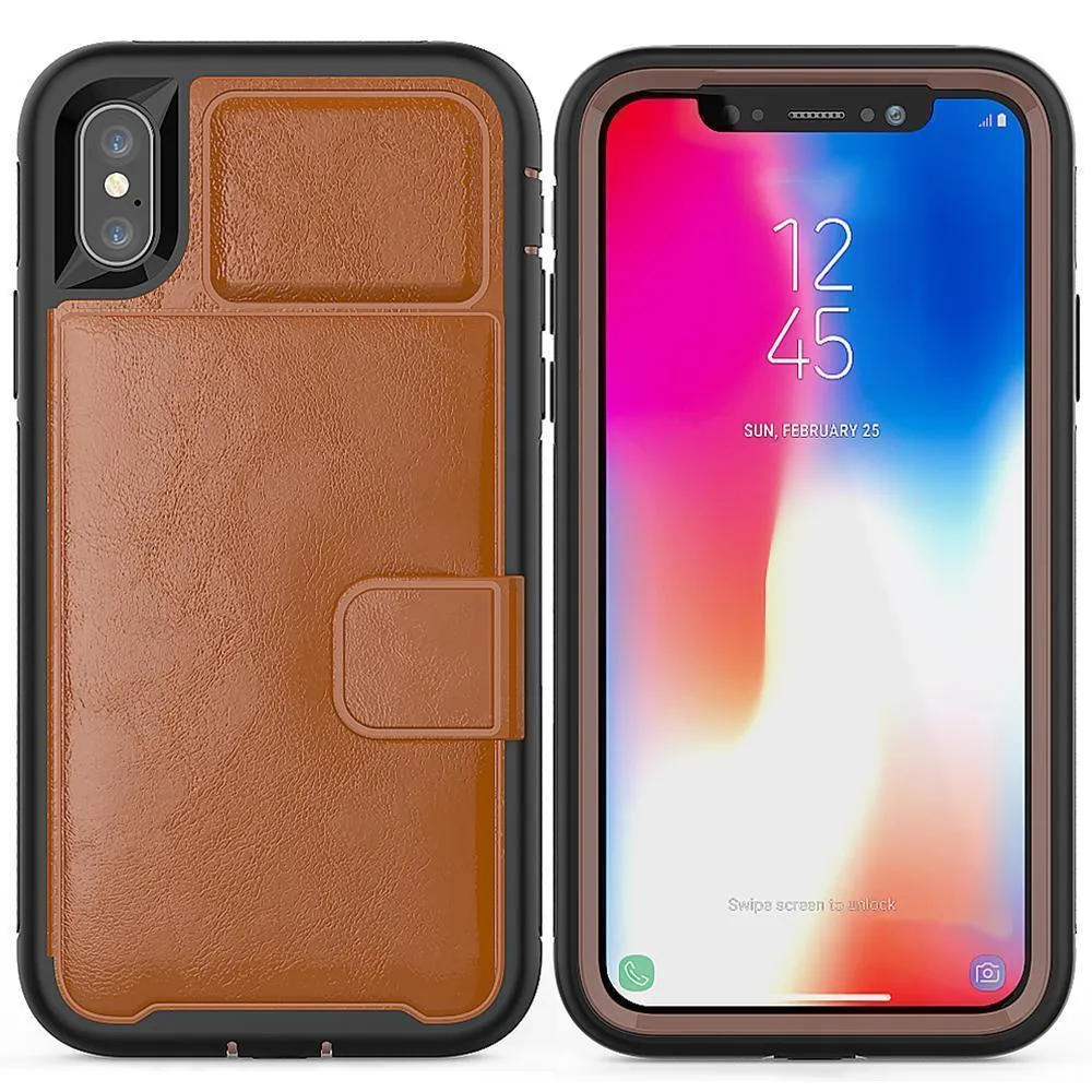 Apple iPhone XS Max (6.5inch) Magnetic Folio Leather Wallet W. Card Slot and Stand Case by Modes