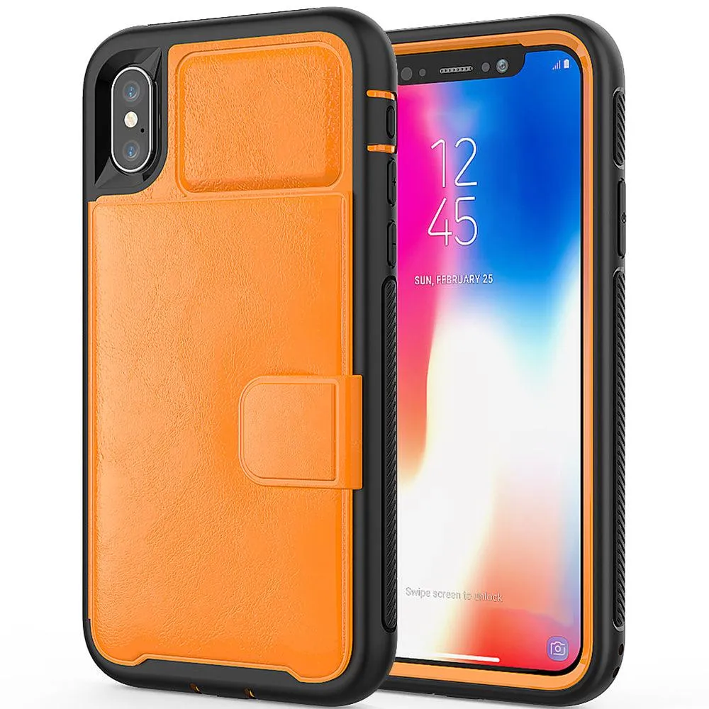 Apple iPhone XS Max (6.5inch) Magnetic Folio Leather Wallet W. Card Slot and Stand Case by Modes