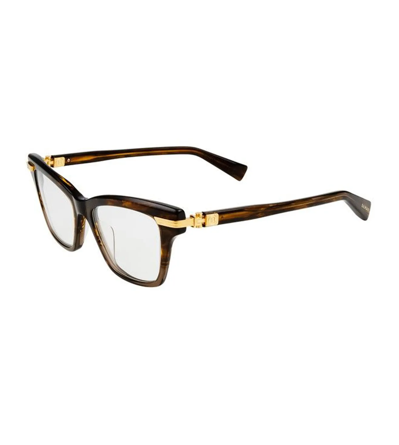 Balmain Women's Dark Brown Swirl Rectangular Optical Frame