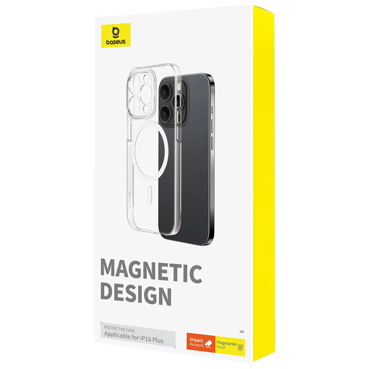 Baseus Crystal Series Magnetic Phone Case, Ip 16 Plus, Transparent