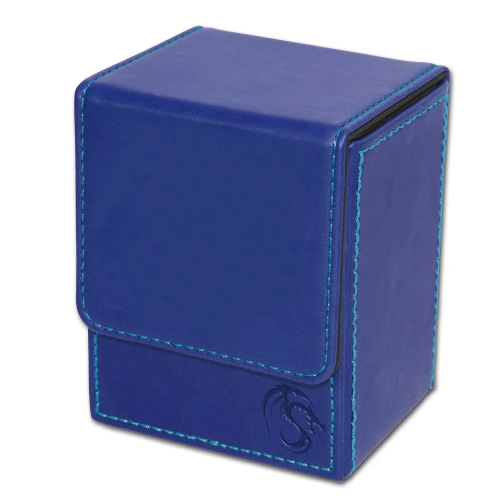 BCW Padded Leatherette Deck Case Blue - Archival Safe Card Storage