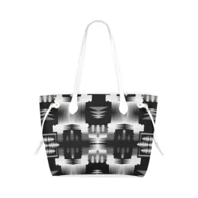 Black and White Sage Clover Canvas Tote Bag