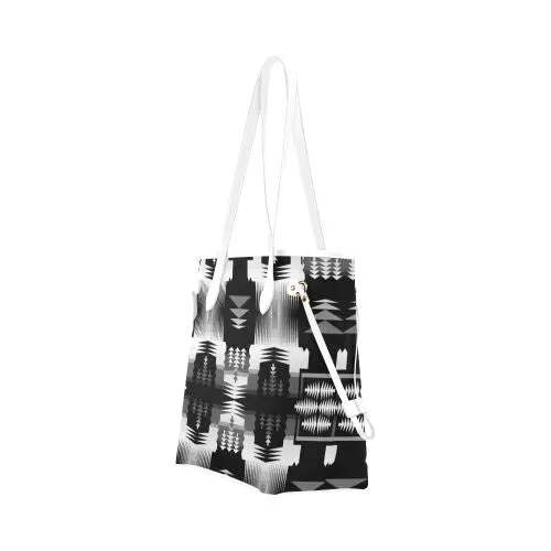 Black and White Sage Clover Canvas Tote Bag