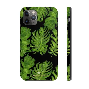 Black Tropical Leaf iPhone Case, Hawaiian Case Mate Tough Samsung Galaxy Phone Cases