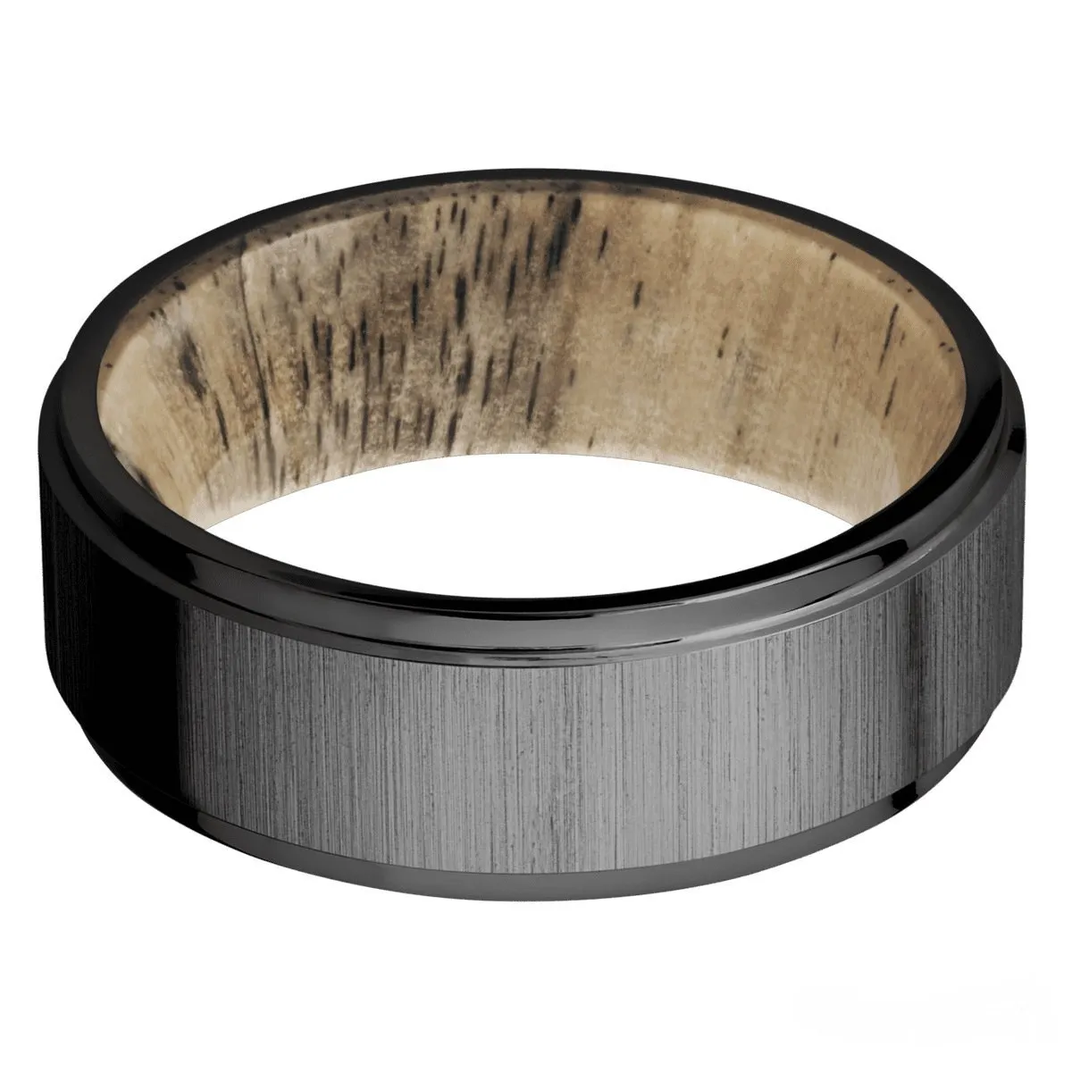 Black Zirconium Band With Spalted Tamarind Sleeve 8mm