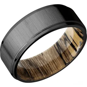 Black Zirconium Band With Spalted Tamarind Sleeve 8mm