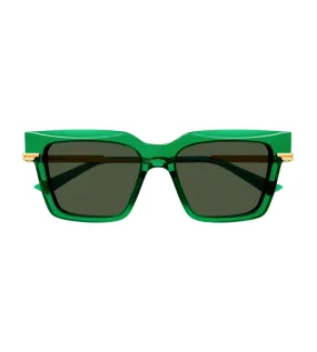 Bottega Veneta Women's Green Square Sunglasses