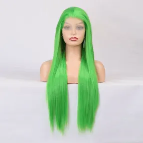 Bright Green Long Straight Wig for a Fun New Look