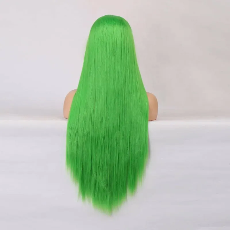 Bright Green Long Straight Wig for a Fun New Look